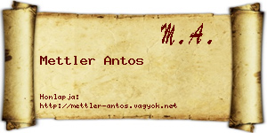 Mettler Antos névjegykártya